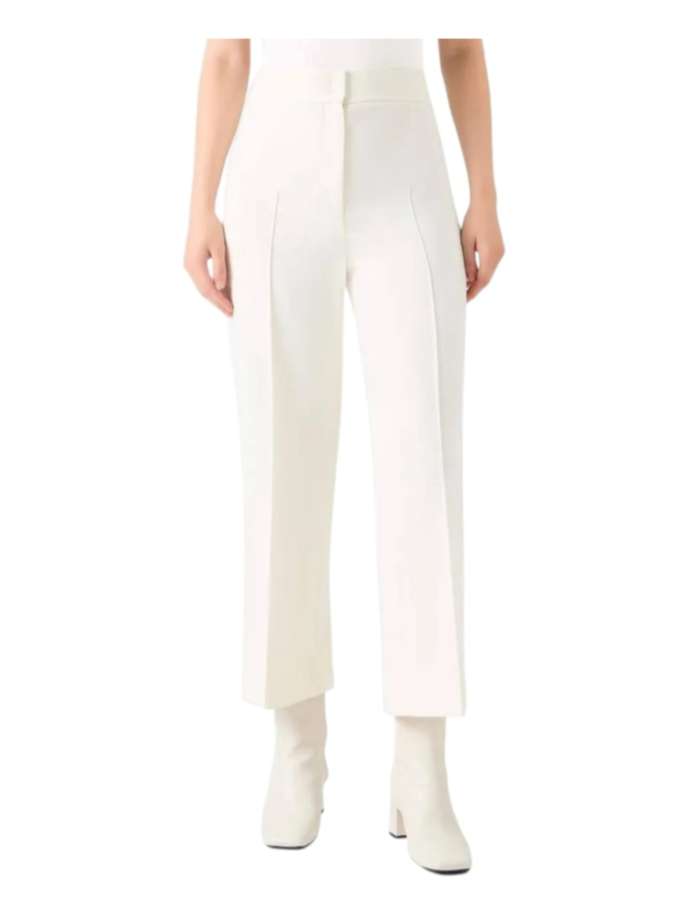 Akris Punto Cream Kick Flare Crop Trousers Size 10 - Picture 2 of 16